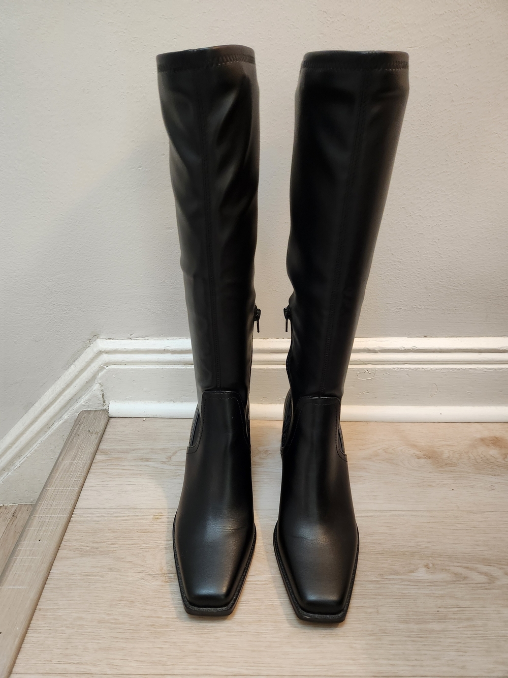 Steve Madden Black Over-the-Knee Square-Toe Boots